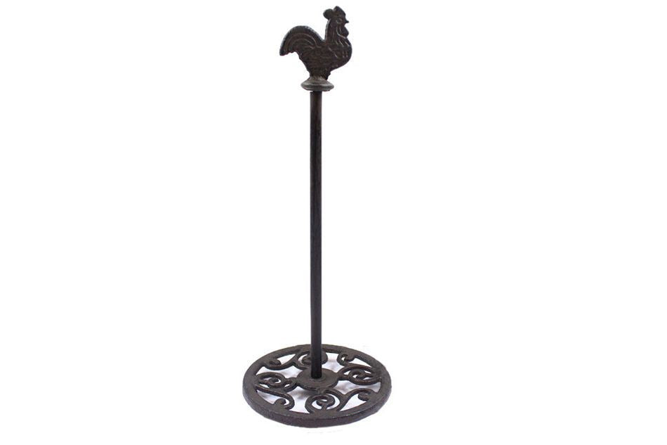 Cast Iron Rooster Extra Toilet Paper Stand 15""