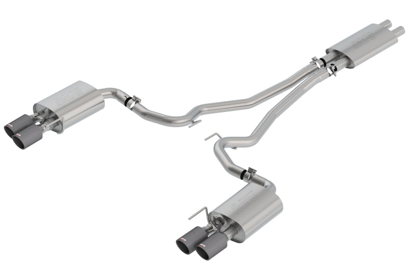 Borla 2018-2022 Ford Mustang GT Cat-Back Exhaust System Touring- Carbon Fiber Tips 1014045CF