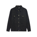 Balenciaga Black Embroidered Political Logo Denim Jacket