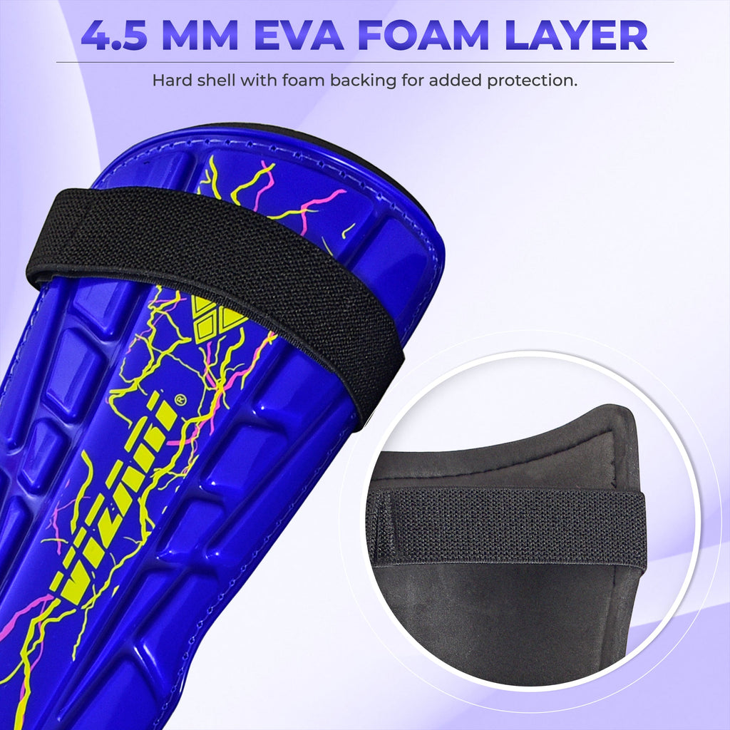 Zodiac Soccer Shin Guard with Detachable Ankle Protection-Blue