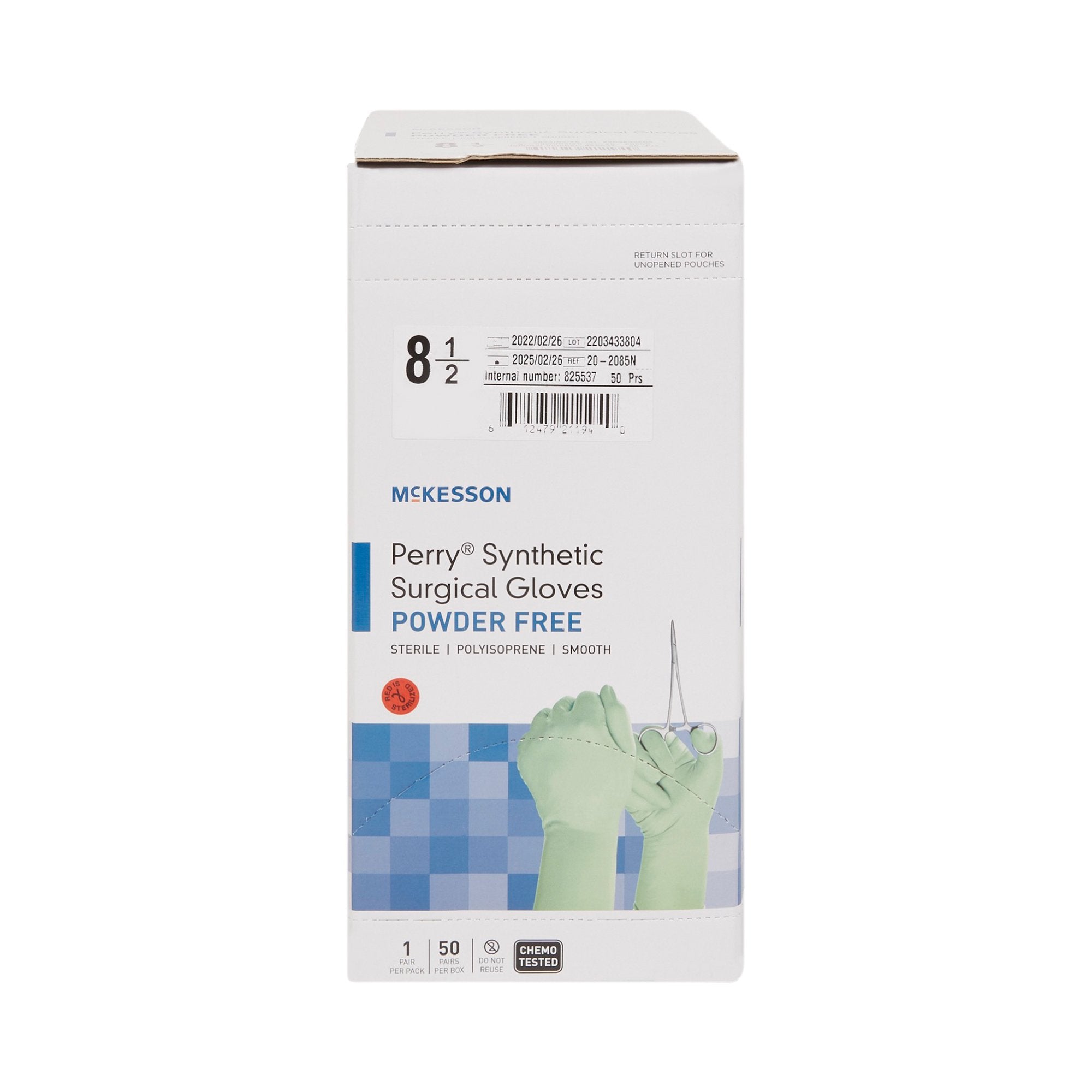 McKesson Perry® Performance Plus Polyisoprene Surgical Glove, Size 8.5, Green 20-2085N