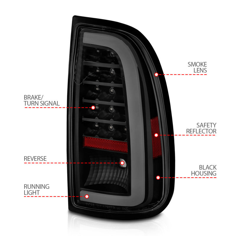 ANZO 00-06 Toyota Tundra LED Taillights w/ Light Bar Black Housing Smoke Lens 311412