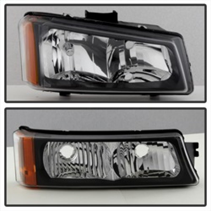 SPYDER Xtune Chevy Silverado 2500HD 03-06 Crystal Headlights w/ Bumper Lights Black HD-JH-CSIL03-AM-BK-SET 5069801