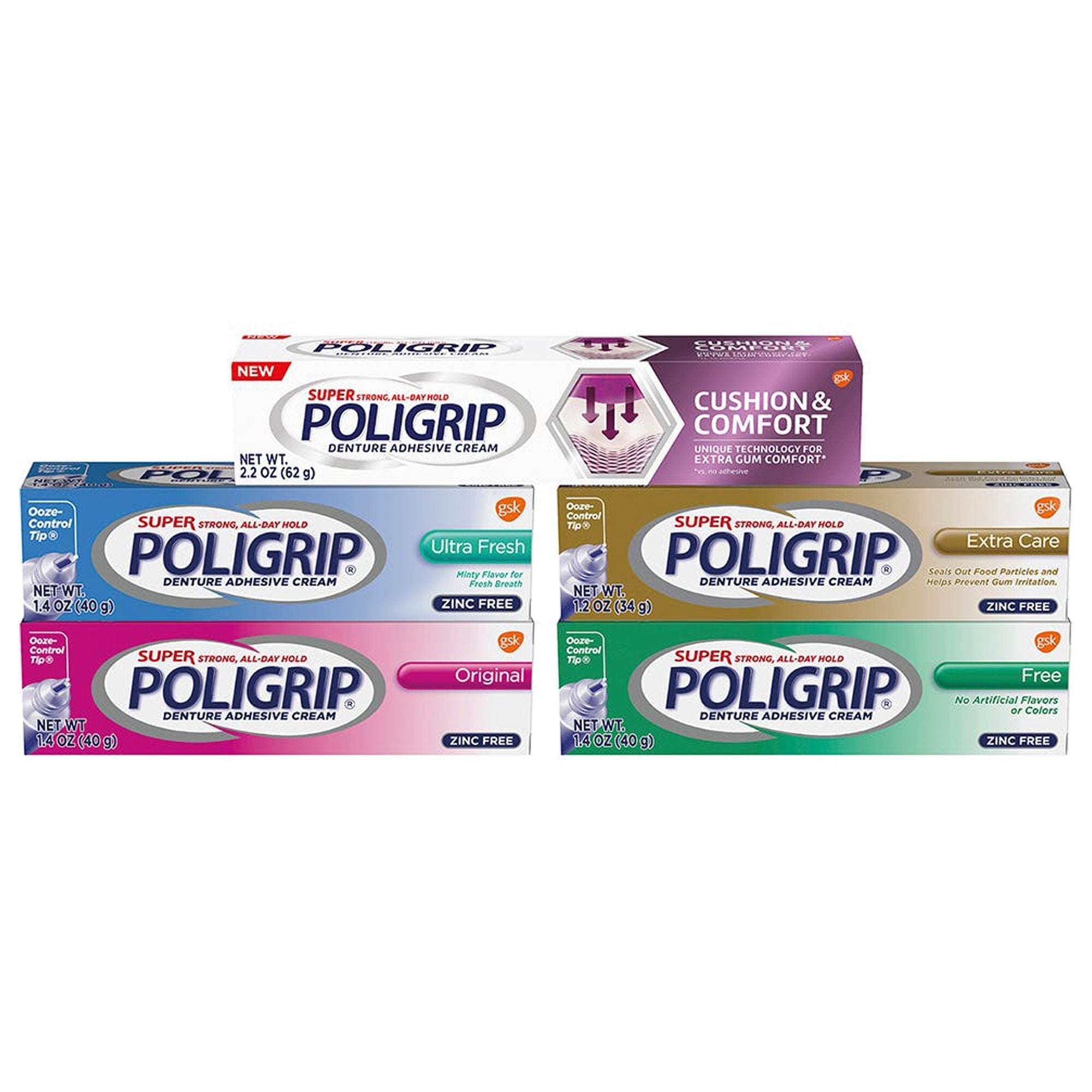 Super Poligrip® Original Denture Adhesive Cream, 2.4 oz Tube 31015805455