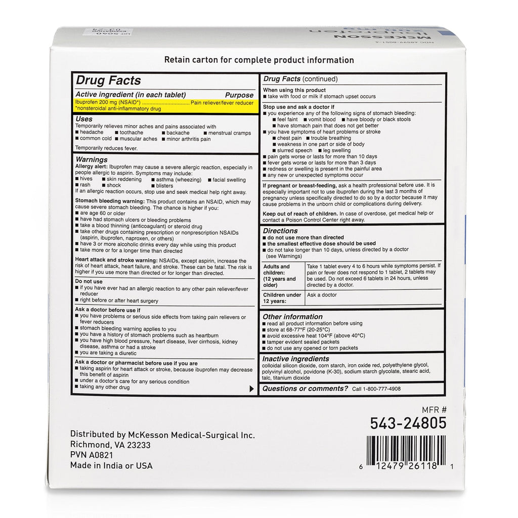 McKesson Ibuprofen Pain Relief 543-24805