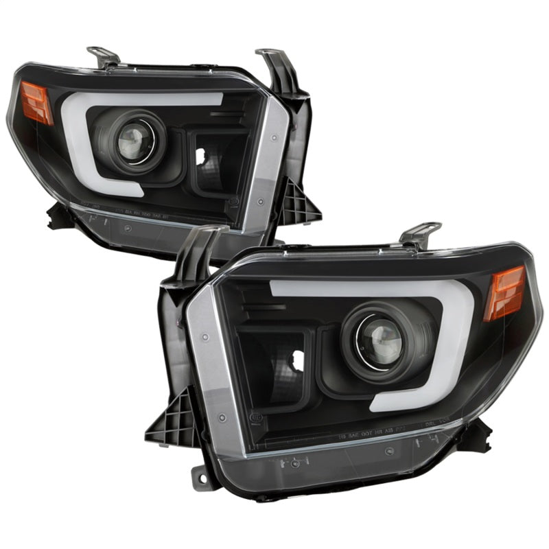 SPYDER 14-17 Toyota Tundra(SR/SR5) Light Bar Projector Headlights - LED - Black PRO-YD-TTU14AP-BK 5088055