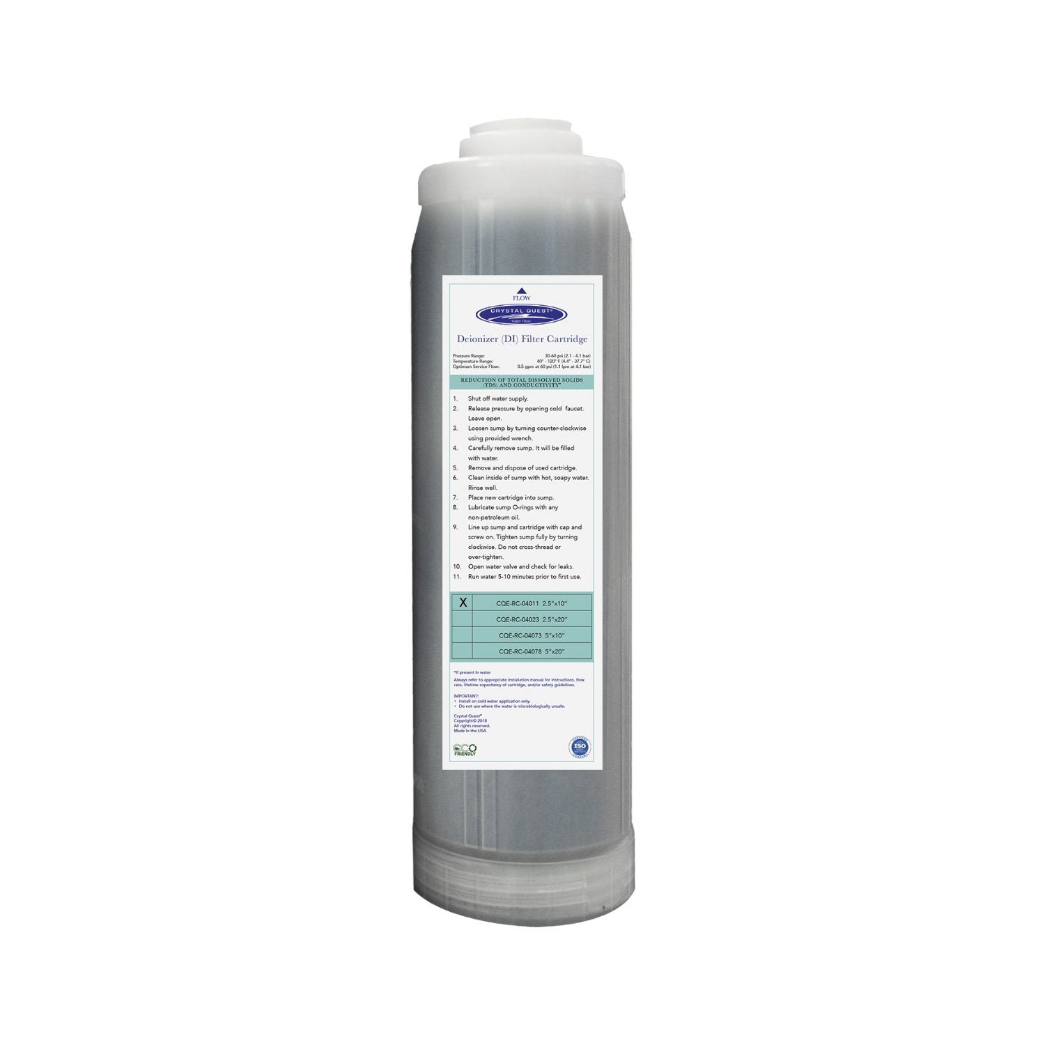 Ultra High Purity DI Resin Cartridge