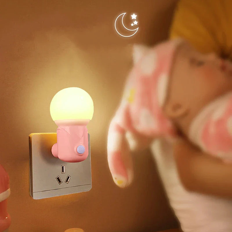 2 - Color Dimmable LED Night Light EU/US Plug - Eye - Protection Bedside Lamp for Nursery, Bedroom & Living Room - PhishStones Products
