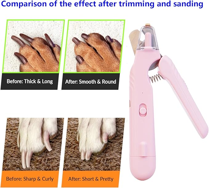 2 In 1 Pet Nail Clipper and Grinder, Professional Electric Rechargeable Pet Nail Fast Trimmer, Painless, Claw Care Grooming, Smoothing, Silent - Shockproof, For Small, Large Dogs & Cats, upgraded - PhishStones Products