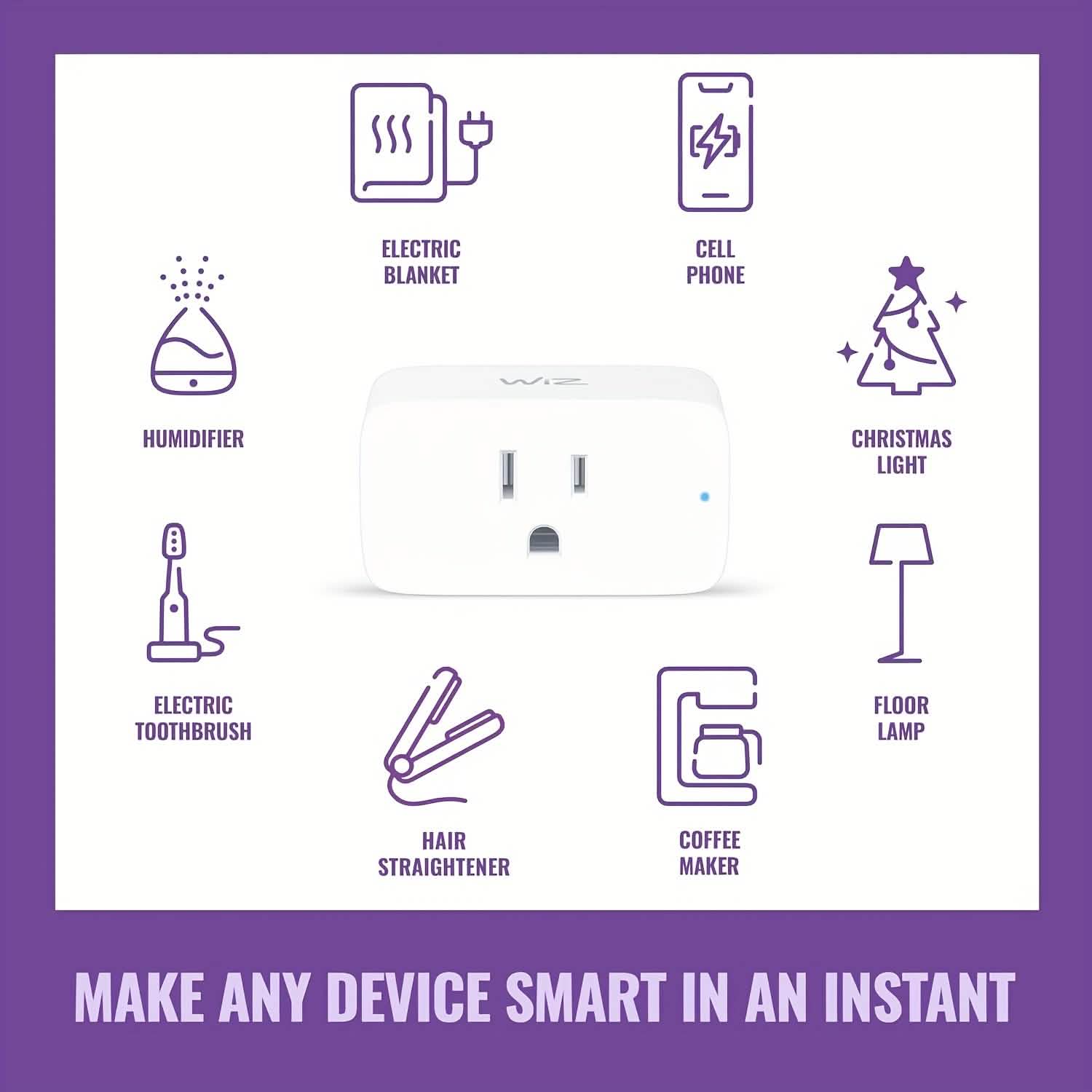 2 - Pack: WiFi Smart Plug – 15A, Timer & App Control, Works with Alexa & Google Home - PhishStones Products