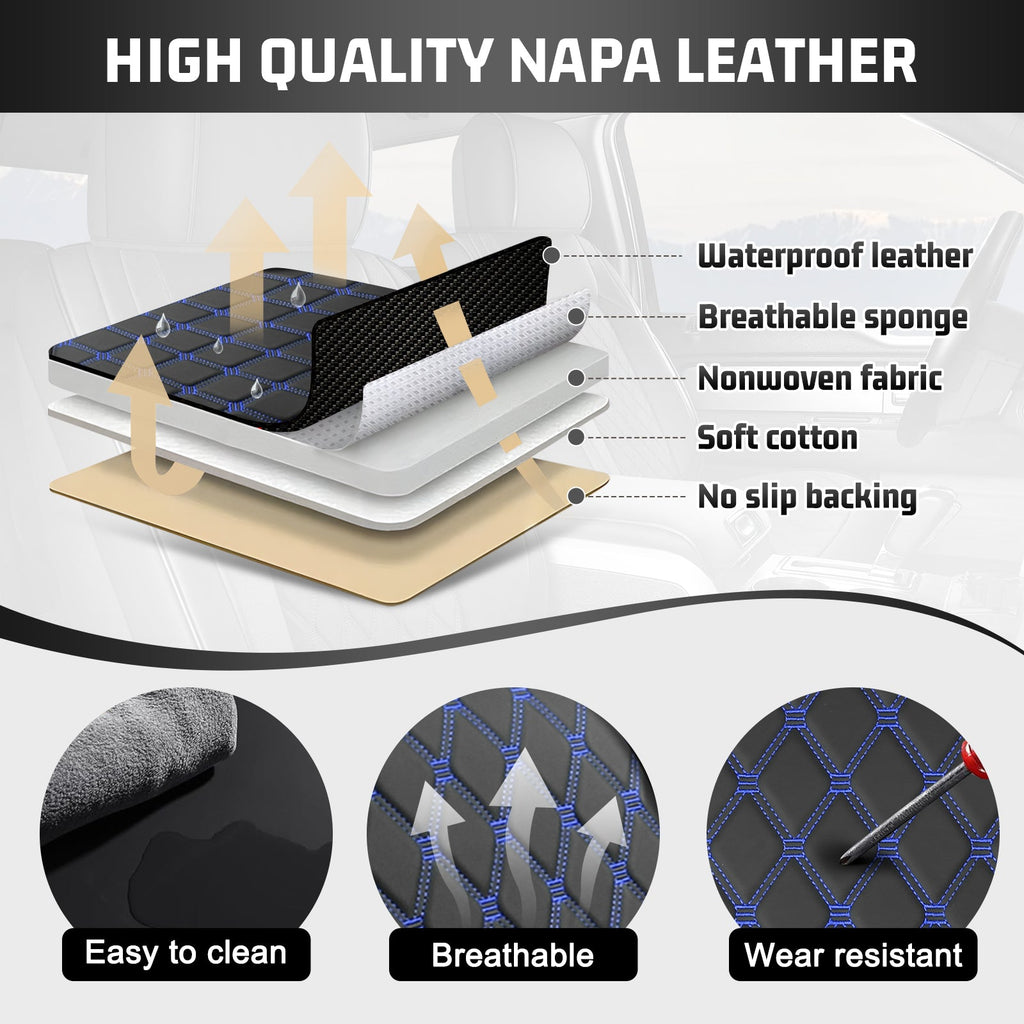 Umbrauto Truck Seat Cover Fit for Silverado and Sierra,Blue