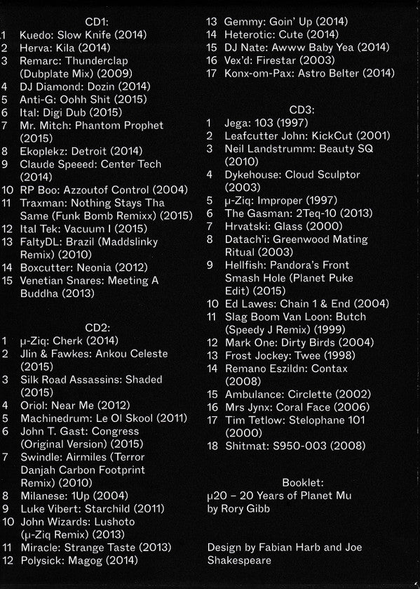 µ20 - 20 Years Of Planet Mu | Mint (M) Mint (M) - PhishStones Products