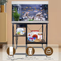 20 - 37 Gallon Fish Tank Stand with Power Outlet, 30.7"x13.8" Metal Frame Fish Stand, 3 - Tier Wood Aquarium Stand, 400LBS Capacity Reptile Terrarium Stand - PhishStones Products