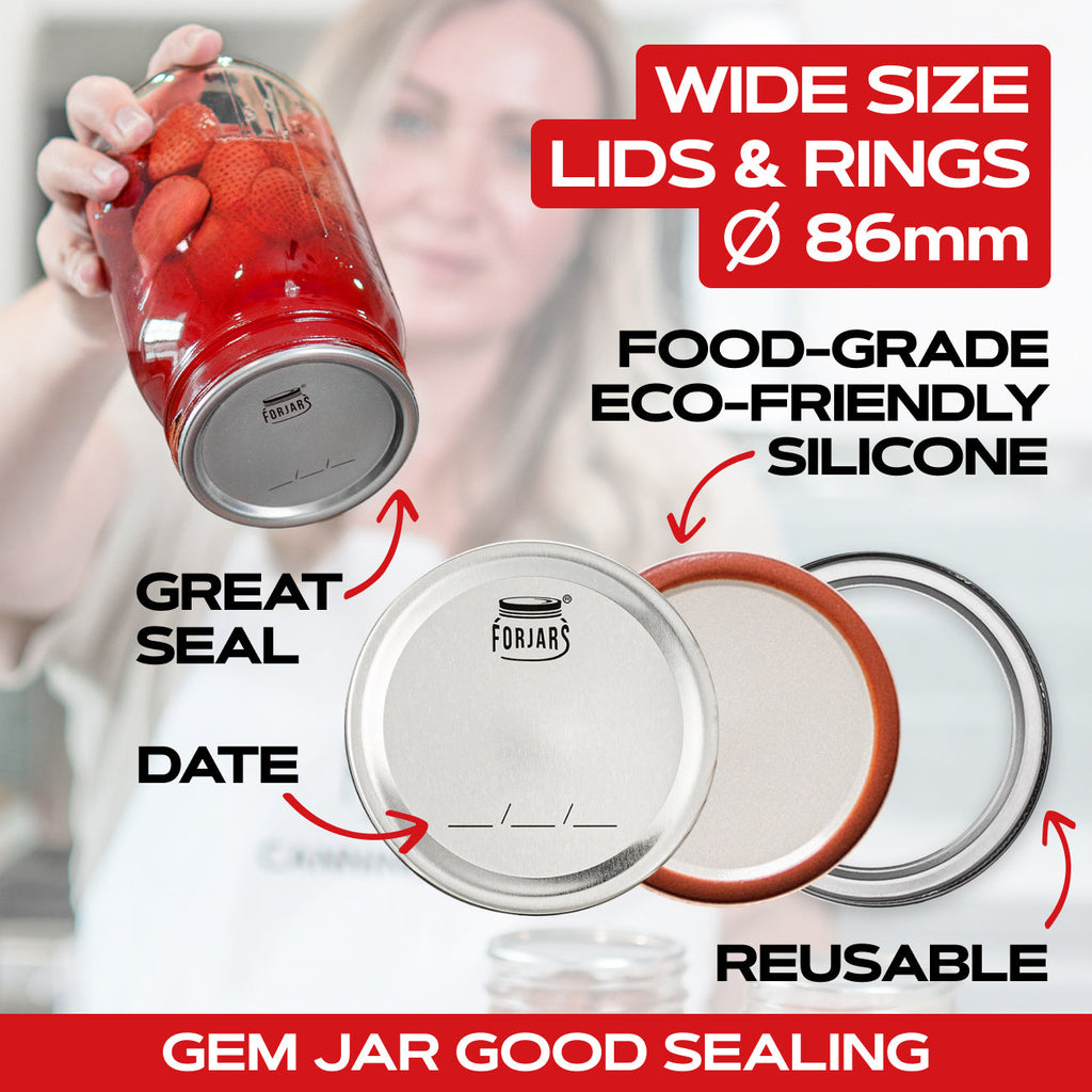 200 Count: 100 Regular Mouth + 100 Wide Mouth Canning Lids - PhishStones Products