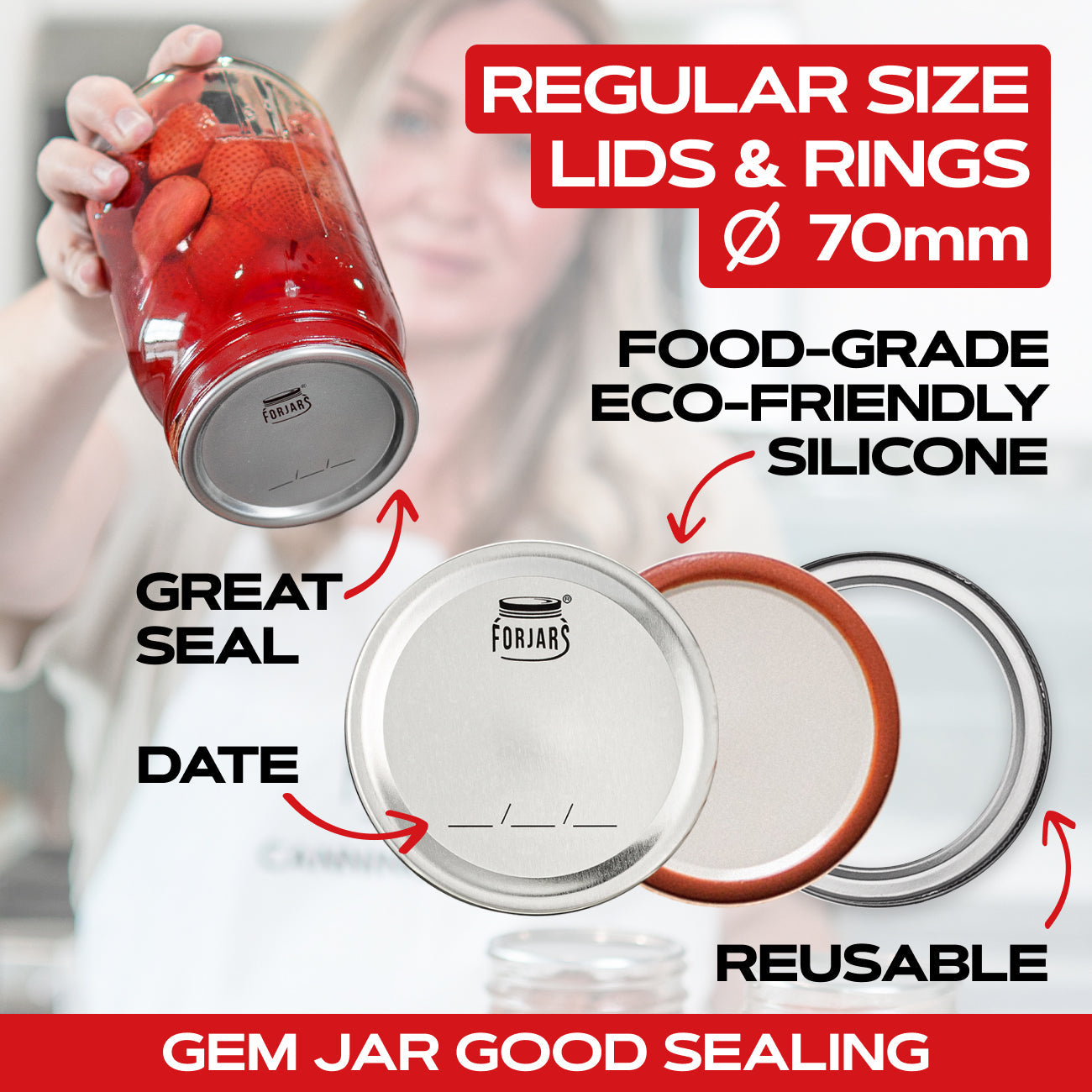 200 Count: 100 Regular Mouth + 100 Wide Mouth Canning Lids - PhishStones Products