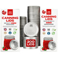 200 Count: 100 Regular Mouth + 100 Wide Mouth Canning Lids - PhishStones Products