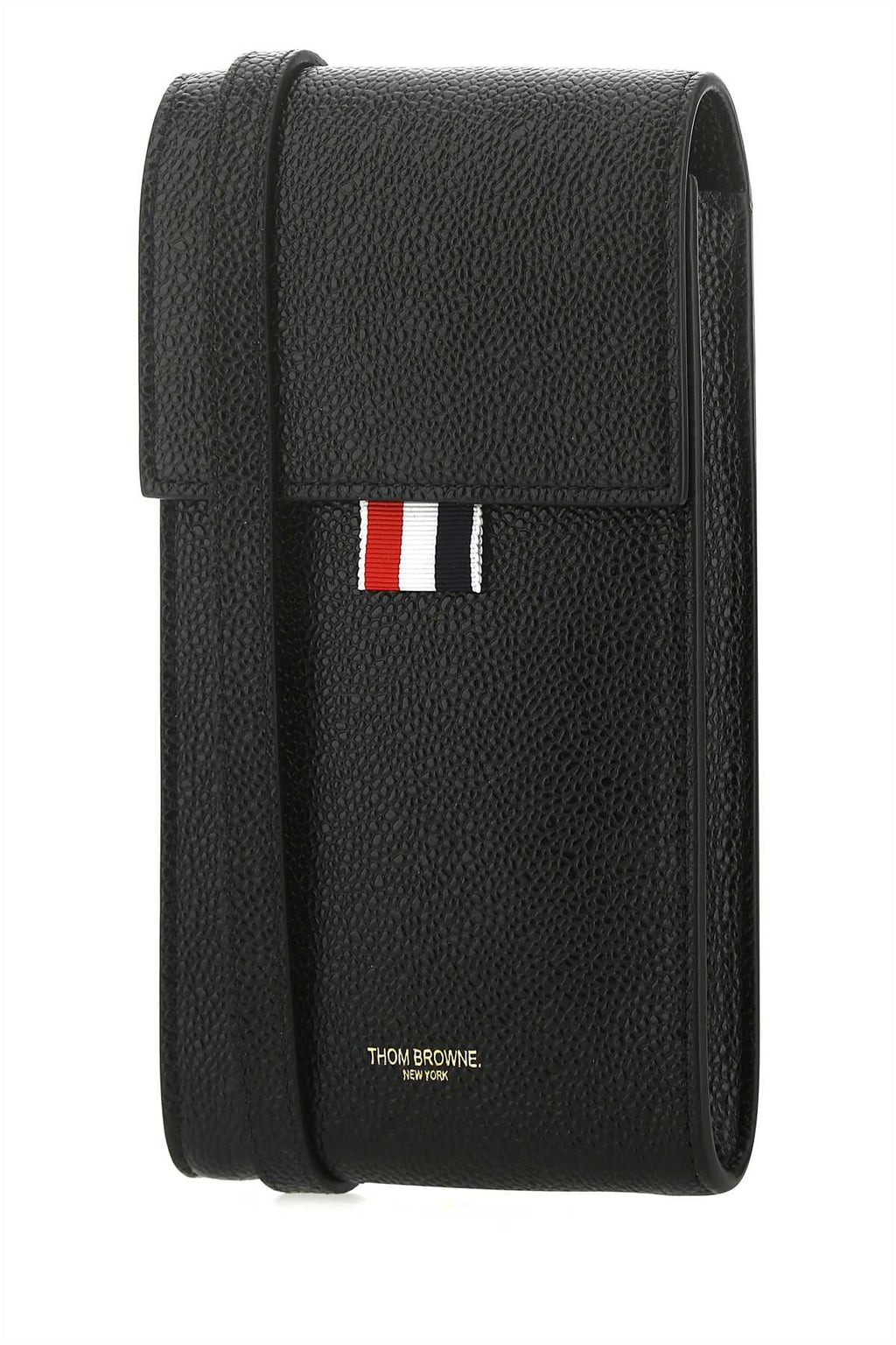 Thom Browne Men Black Leather Phone Holder