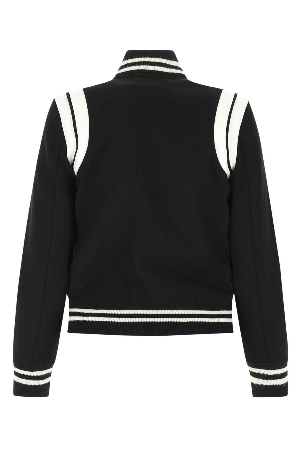 Saint Laurent Women Black Wool Blend Bomber Jacket