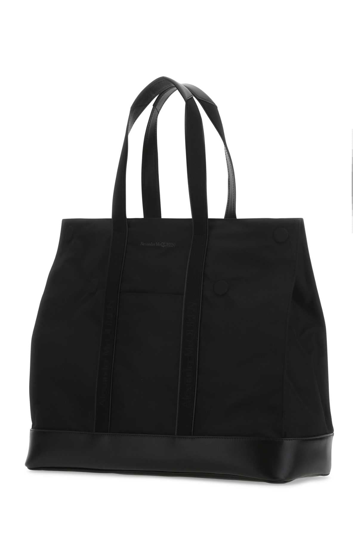 Alexander Mcqueen Men Black Fabric Shopping Bag