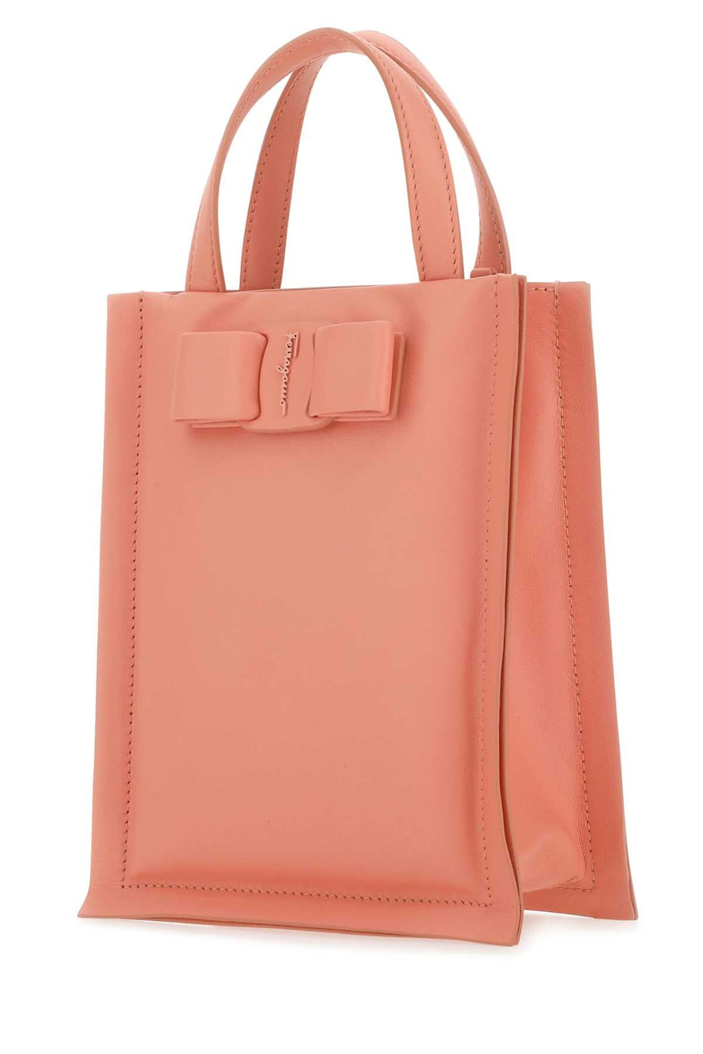Salvatore Ferragamo Women Salmon Nappa Leather Mini Viva Bow Handbag