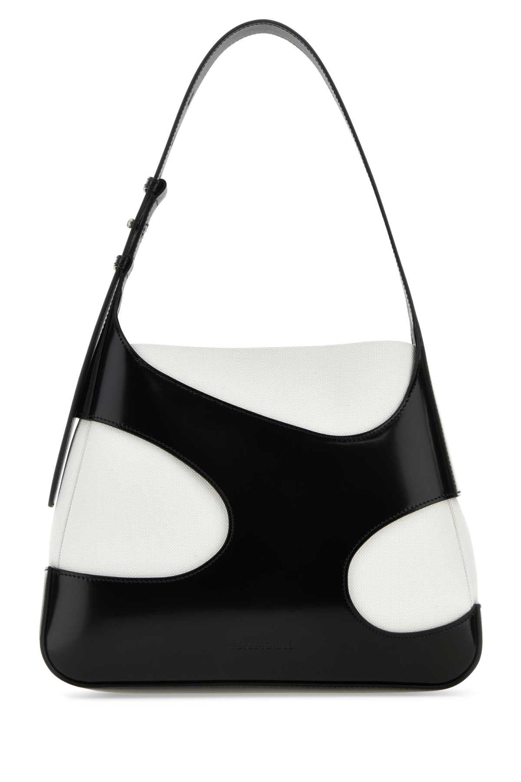 Salvatore Ferragamo Women Two-Tone Leather And Canvas Cut Out L Shoulder Bag