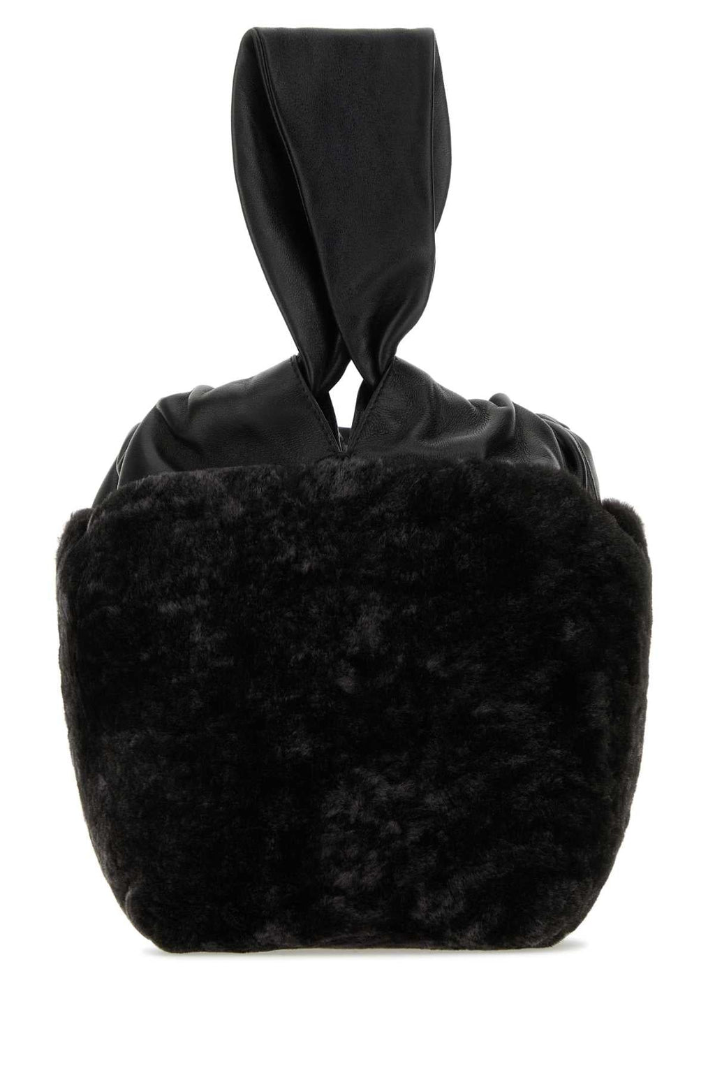 Jil Sander Women Black Shearling Clutch