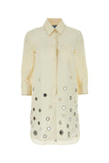 Prada Women Sand Cotton Shirt Dress