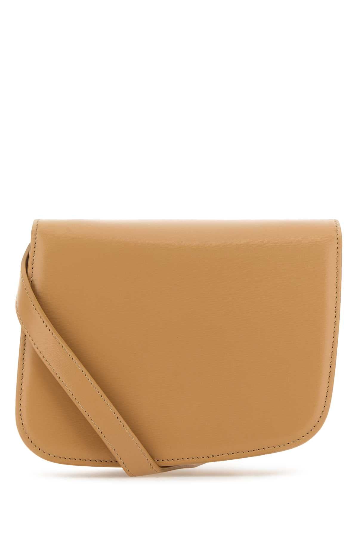 Salvatore Ferragamo Women Beige Leather Small Fiamma Crossbody Bag