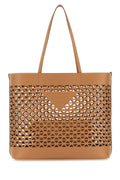 Prada Women Sand Leather Shopping Bag