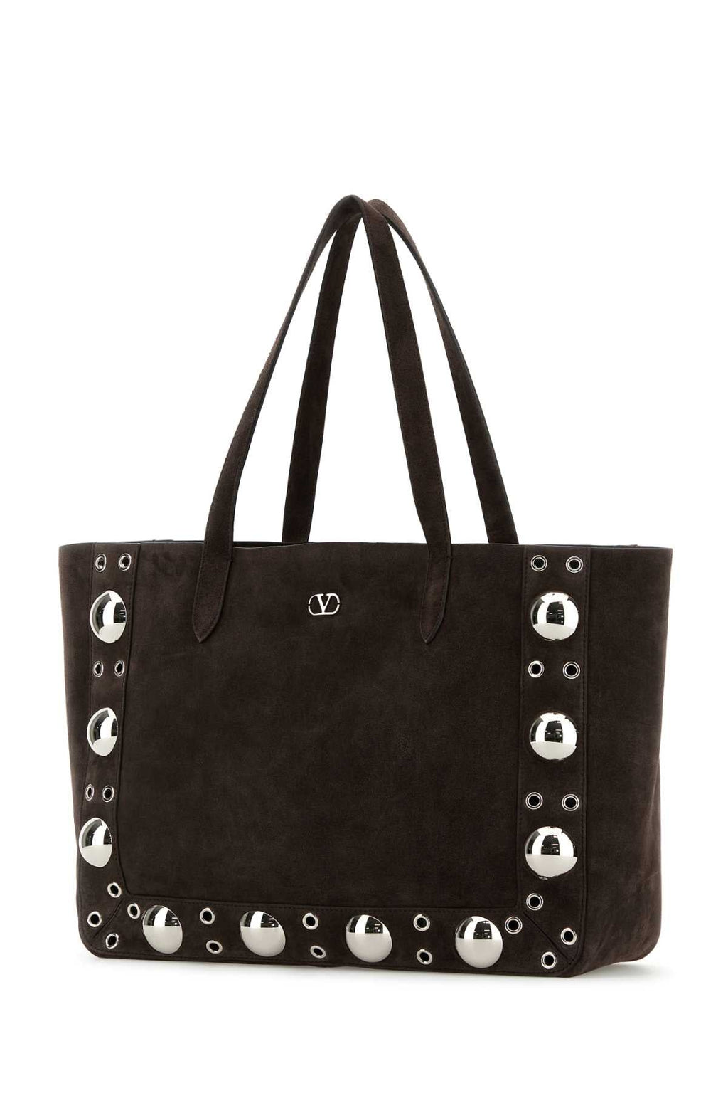 Valentino Garavani Women Brown Suede Nellcã´Te Shopping Bag