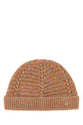 Valentino Garavani Men Multicolor Linen Blend Knitted Vlogo Signature Beanie Hat