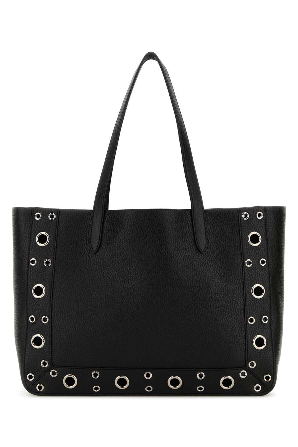 Valentino Garavani Women Black Leather Vlogo Signature Shopping Bag