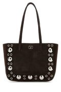 Valentino Garavani Women Brown Suede Nellcã´Te Shopping Bag