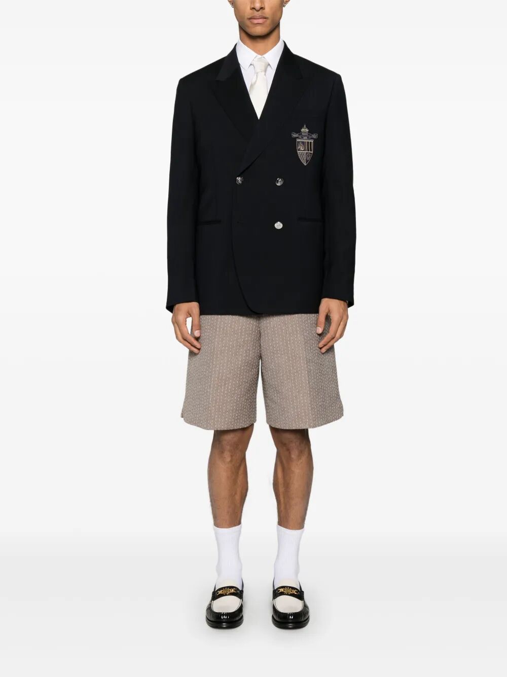 Fendi Men Straight-Cut Double Breasted Wool Jacket