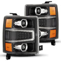AlphaRex 04-15 Chevy 1500HD LUXX-Series LED Proj Headlights Black w/Activ Light/Seq Signal 880242 *Discontinued
