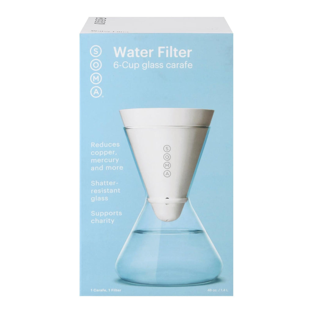 Soma Glass Water Carafe - 6-Cup Pitcher for Pure Hydration, 48 oz (Pack of 2)