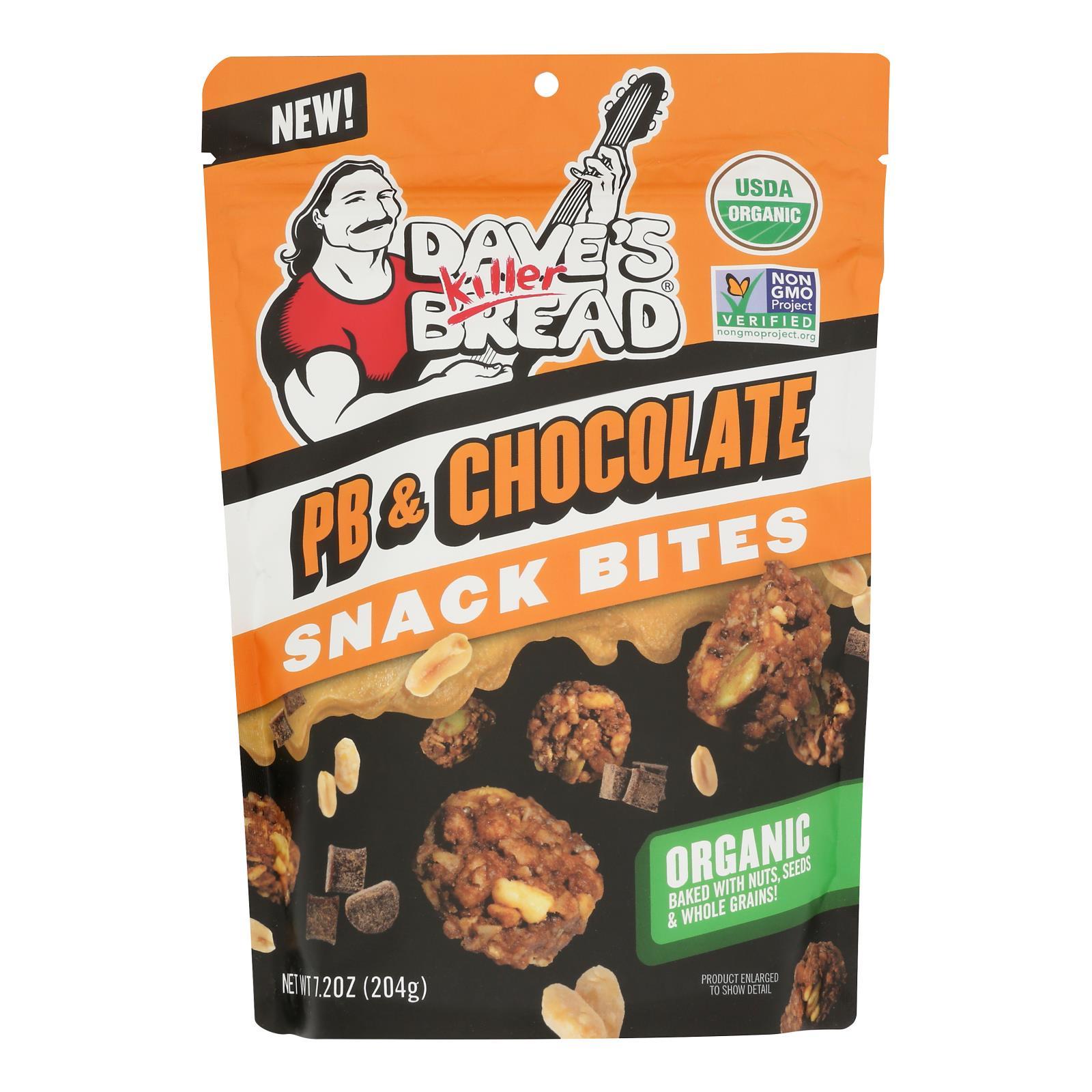 Dave's Killer Bread Crunchy Bites Organic Peanut Butter Chocolate - 7.2 oz - 6 Count