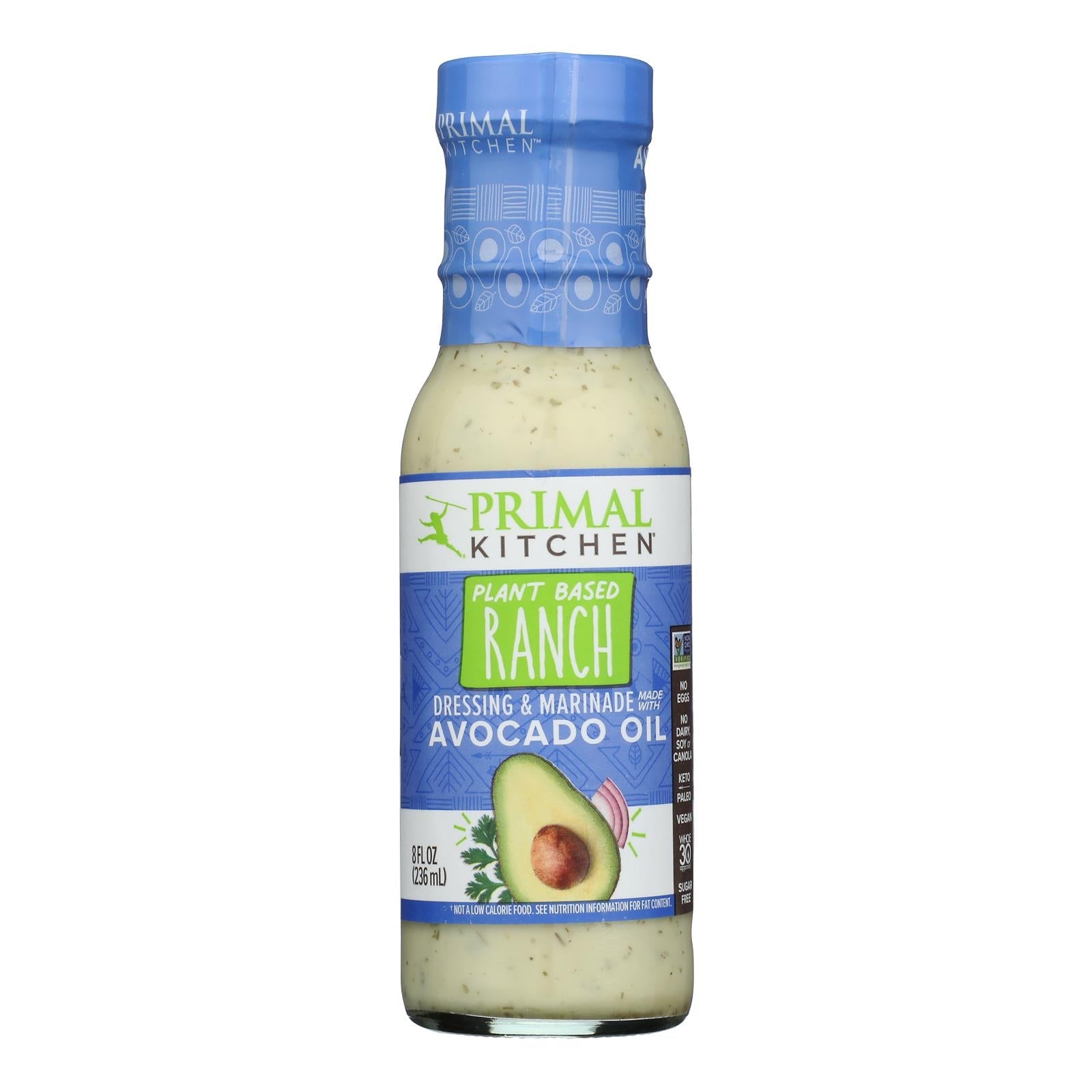 Primal Kitchen Ranch Dressing, Avocado Oil | 6 x 8 Fl Oz.