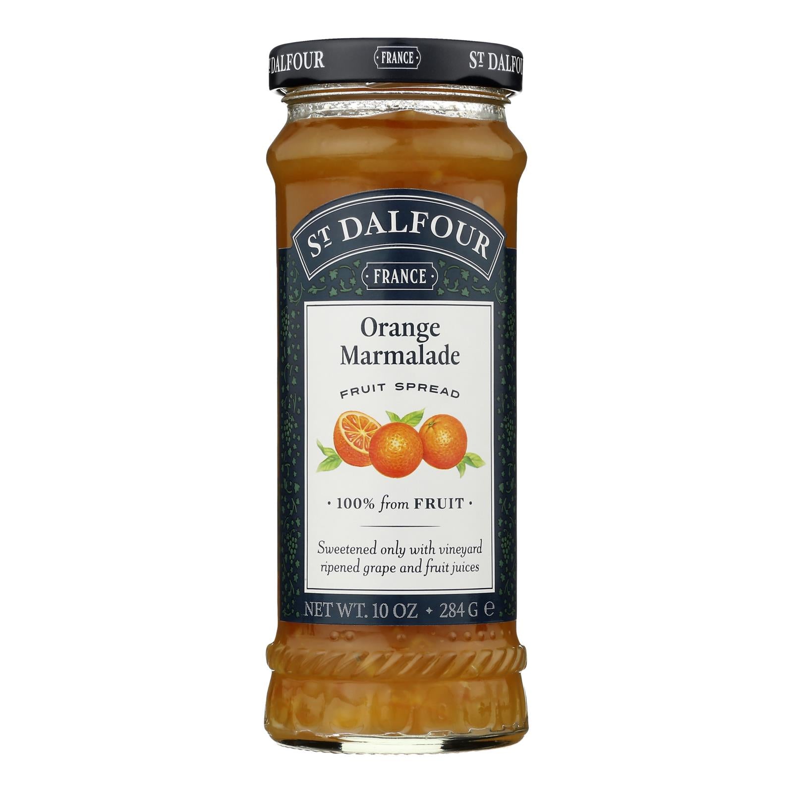St Dalfour Orange Marmalade Fruit Spread - Deluxe, 10 Oz - Pack of 6 - All Natural, No Added Sugar