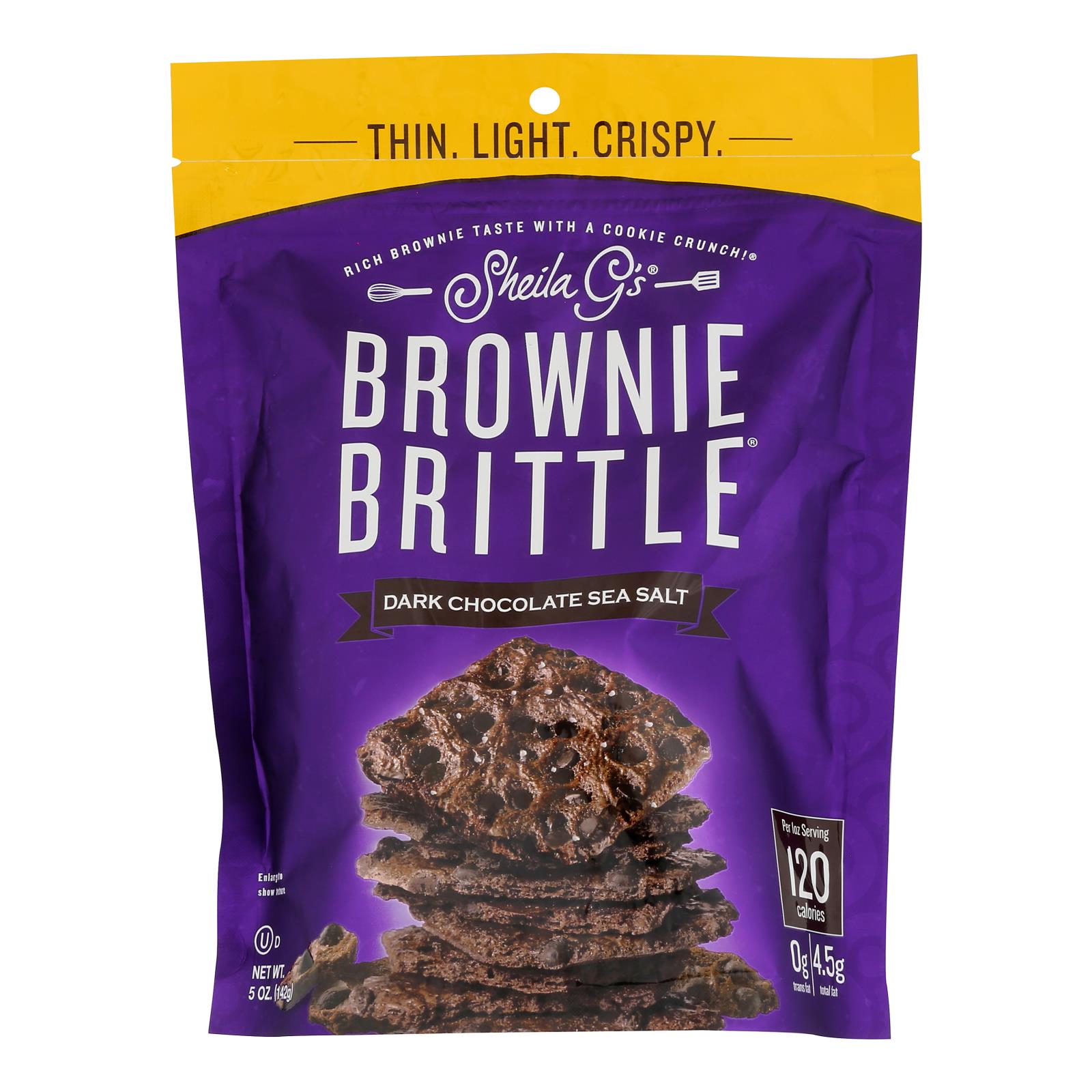Sheila G's Brownie Brittle, Dark Chocolate Sea Salt, 5 oz, Case of 6