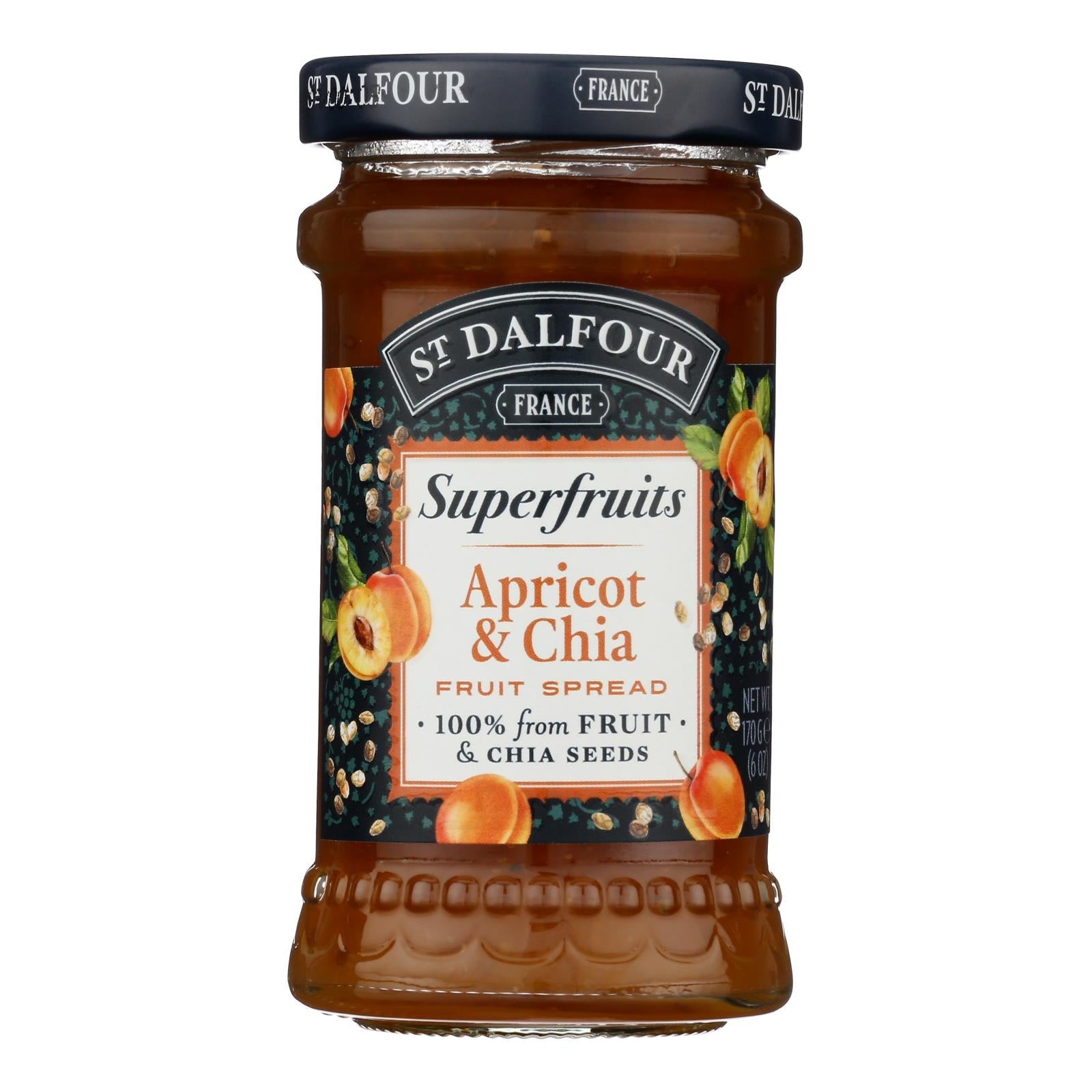 St. Dalfour Apricot Chia Fruit Spread - 6 x 6 oz