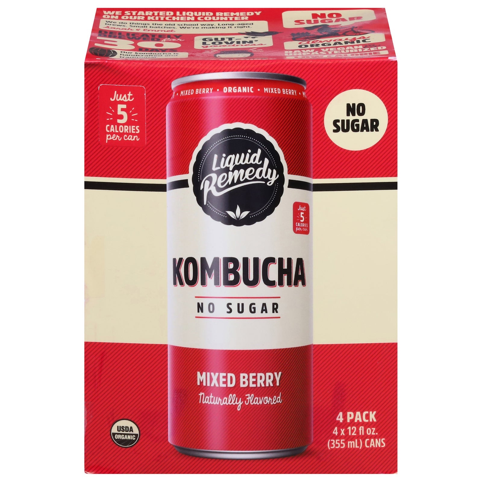 Remedy Kombucha Mixed Berry - 6 of 4/12 fl oz  - Organic & Refreshing Probiotic Drink