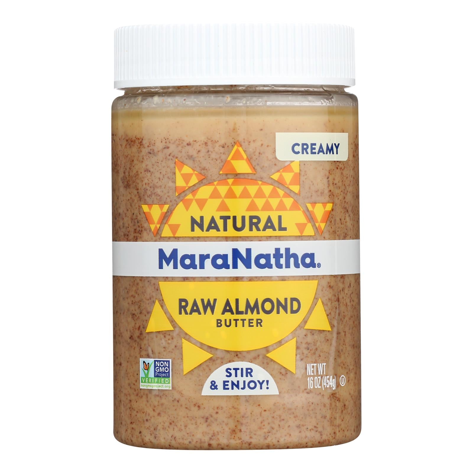 Maranatha Natural Foods Raw Almond Butter, Creamy, No Salt, 16 oz., Pack of 6