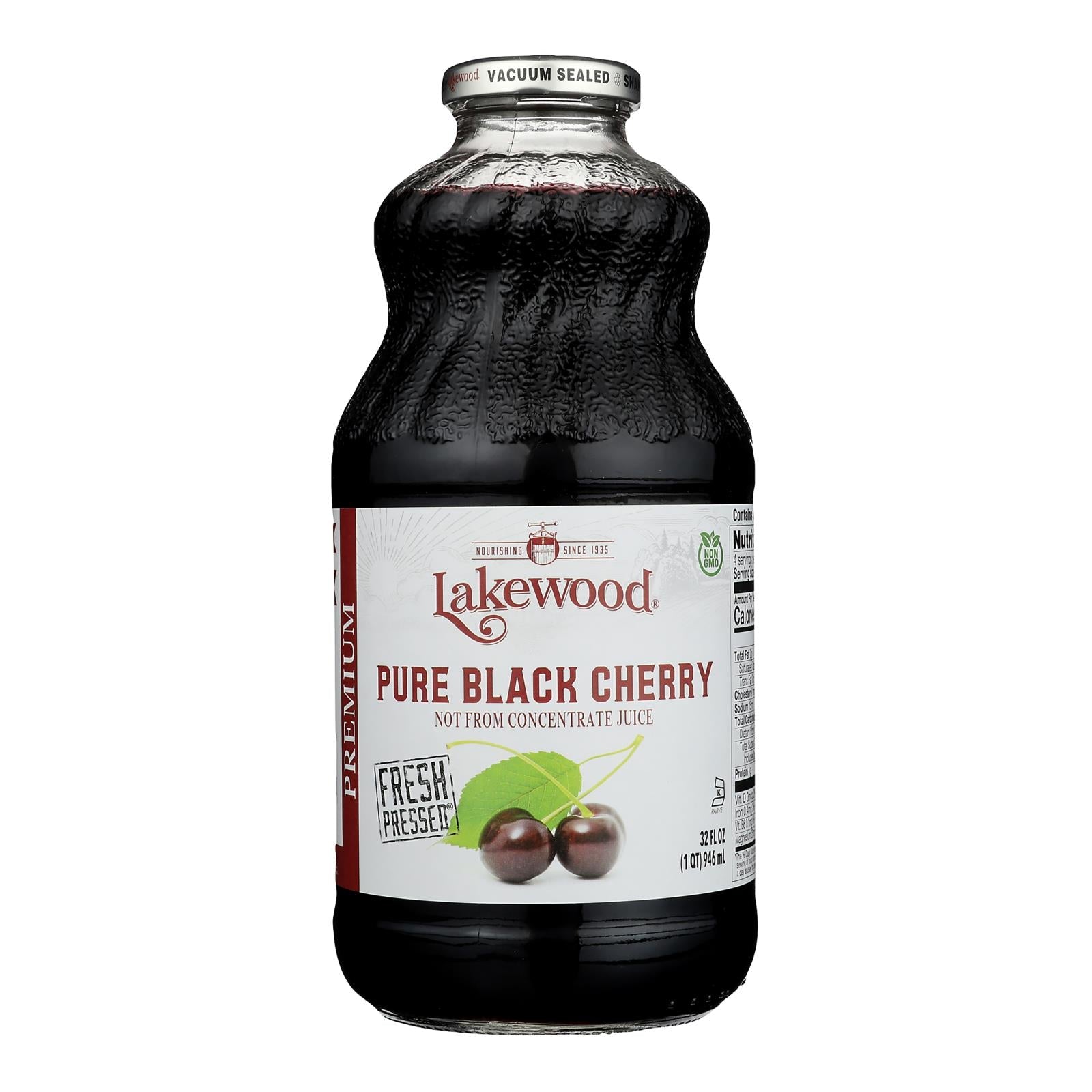 Lakewood Pure Black Cherry Juice - 32 Fl Oz - Pack of 6 - Antioxidant Rich