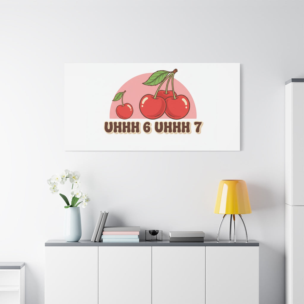 Six Severn Cherry Retro Graphic Canvas | kawaii fruit print, vintage cherry design