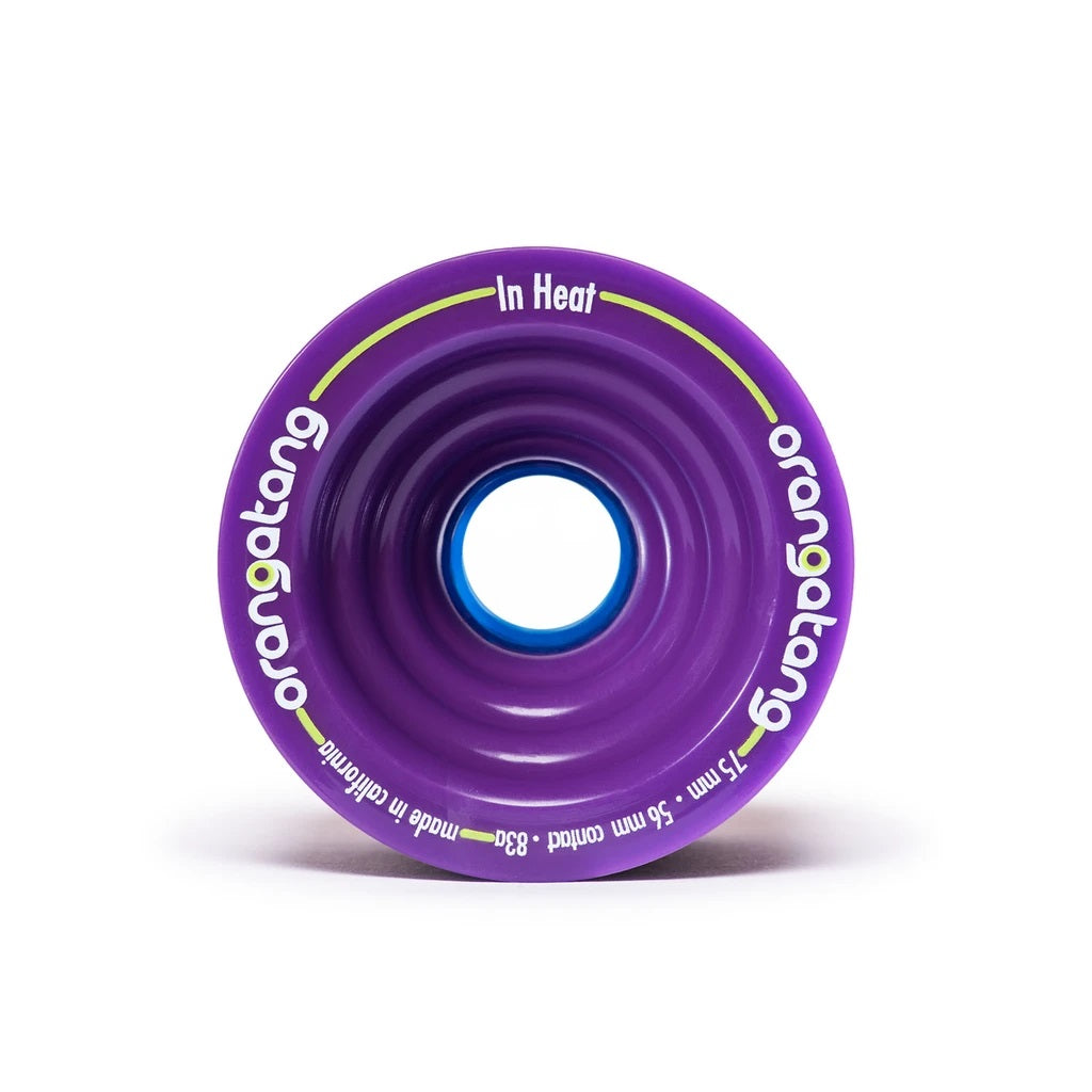 Orangatang In Heat 75mm 83a Purple Longboard Wheels (Set of 4)