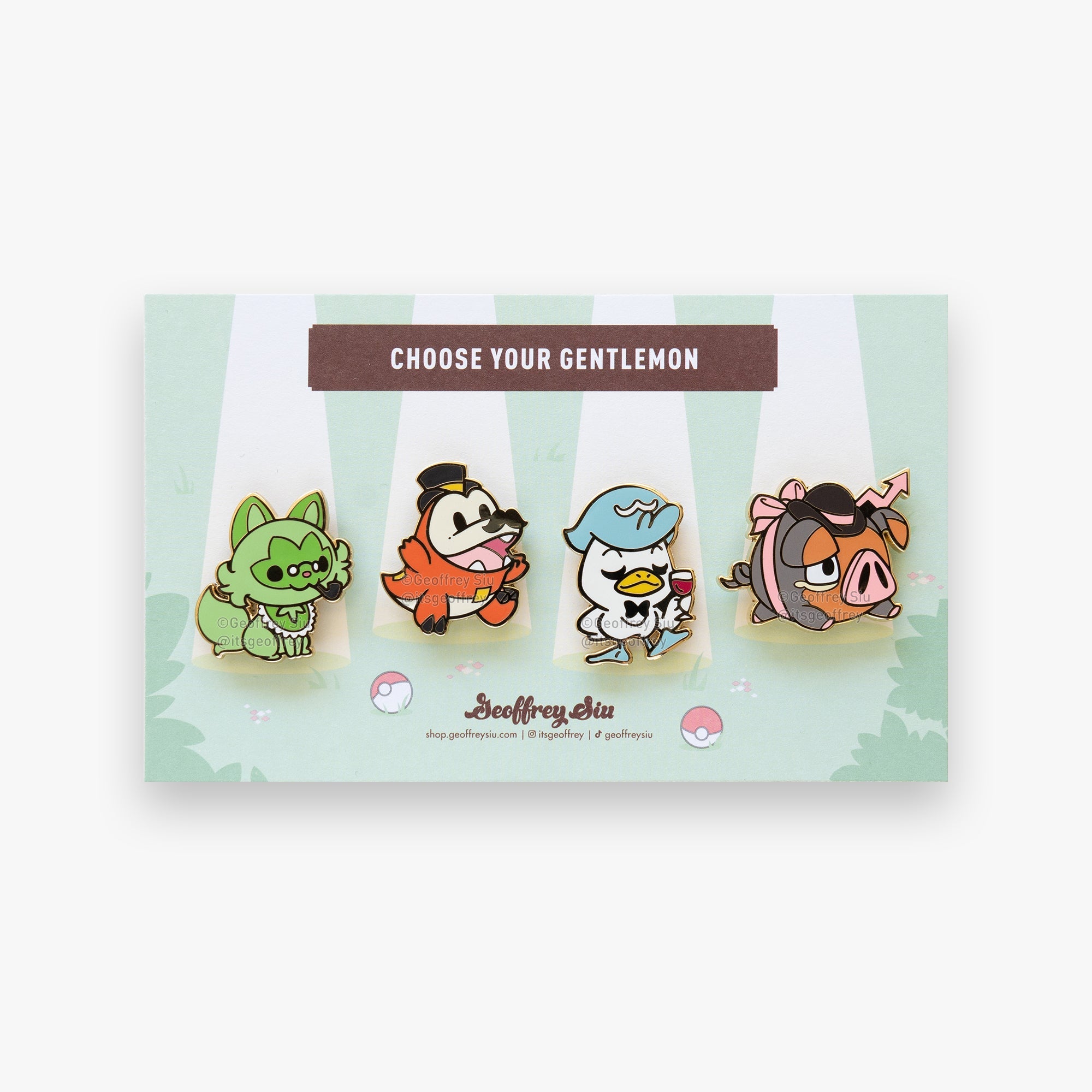Gentlemon 9 Hard Enamel Pins