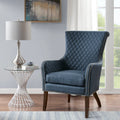27" Blue Accent Chair | Quilted Back, Silver Nailhead Trim & High-Density Foam — Modern Style for Living Room