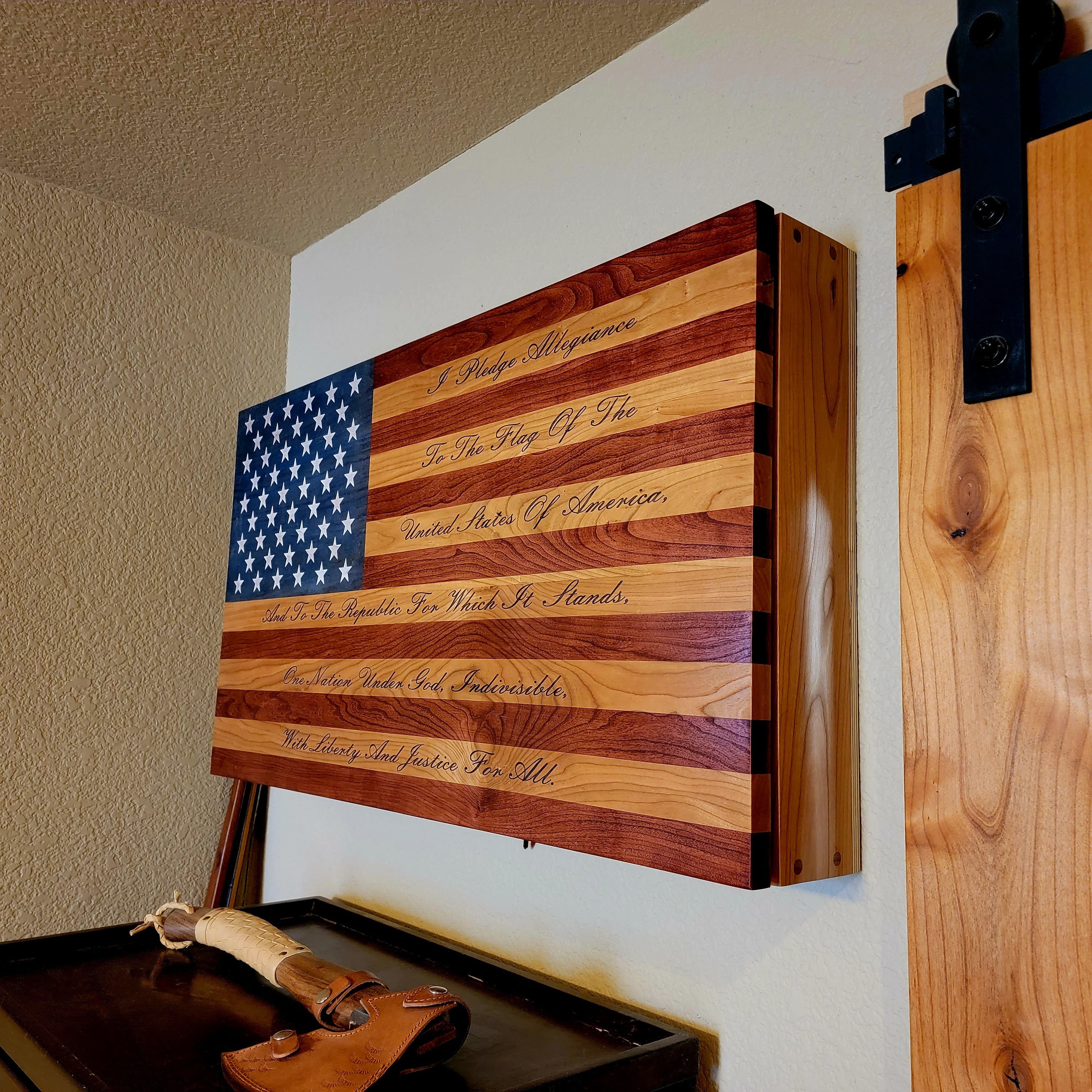 Large Handcrafted Cherry Hardwood Concealment Box – Made by U.S. Veterans