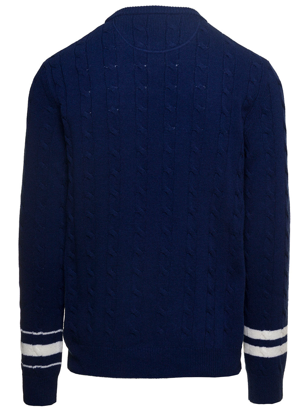 Valentino Men Contrasting Blue Patch 'Vlogo' In Virgin Wool Man